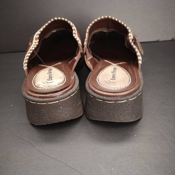 Bare Traps Kismet Ladies Size 7M Dark Brown Leather Upper Slip On Clog Mules - Picture 5 of 9